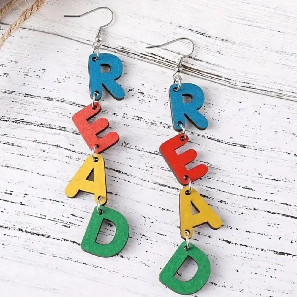 Colorful Read  fun dangle earrings For Kids And Adults